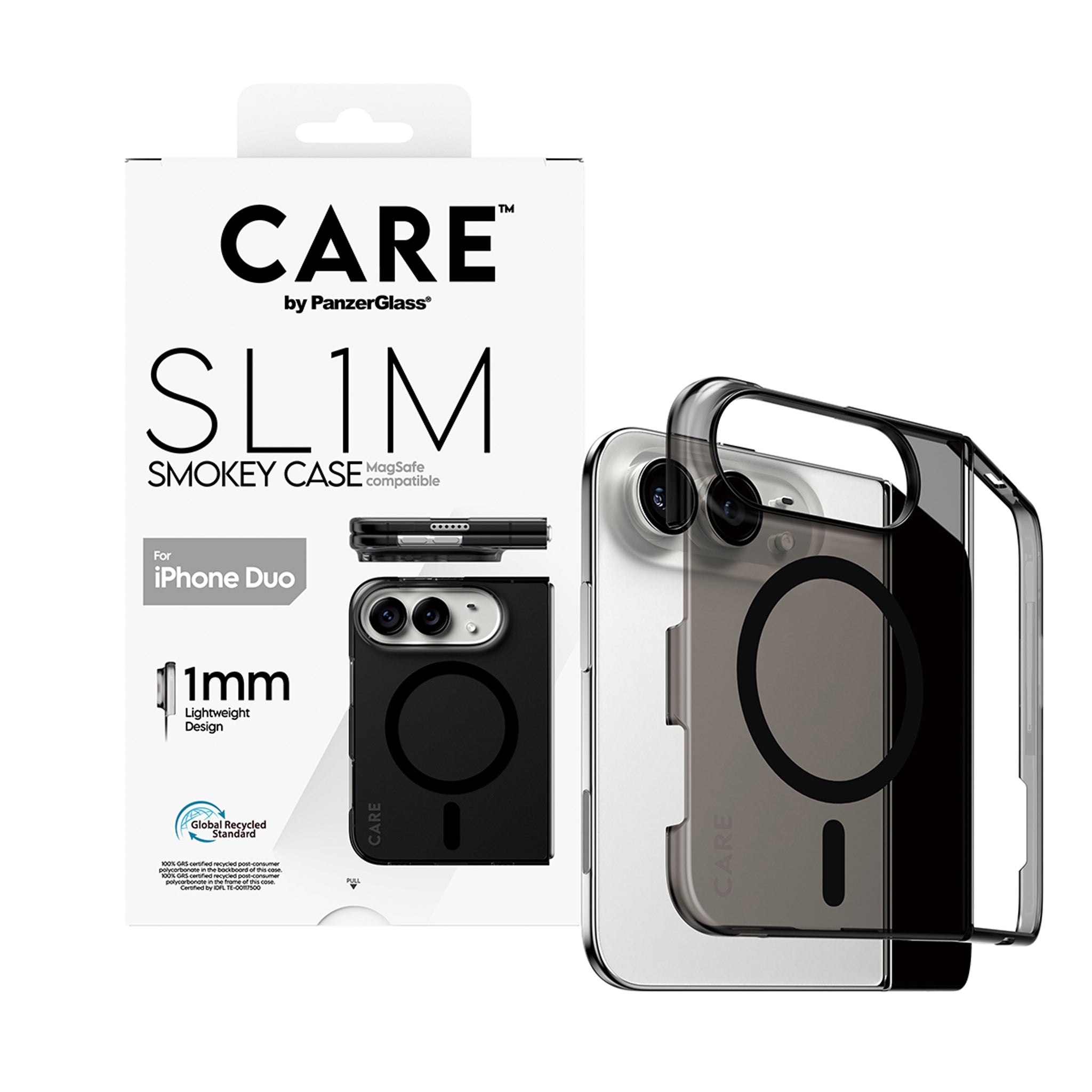 CARE™ by PanzerGlass® SL1M Case Smokey w. Black MagSafe iPhone Duo
